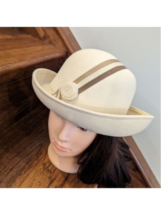 VINTAGE bowler style hat, Andre Montreal, mid century modern main image 6